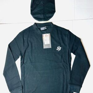 Southpole Waffle Knit Thermal Shirt Boys Small 8-10 Long Sleeve Graphic VNTG Y2K